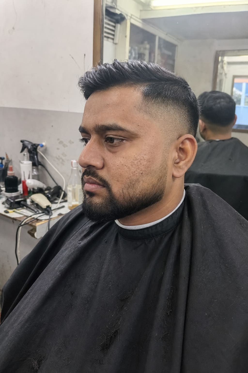 Fresh fade haircut and beard trim